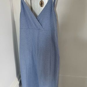 Brandy Melville blue v neck dress with white flowers
